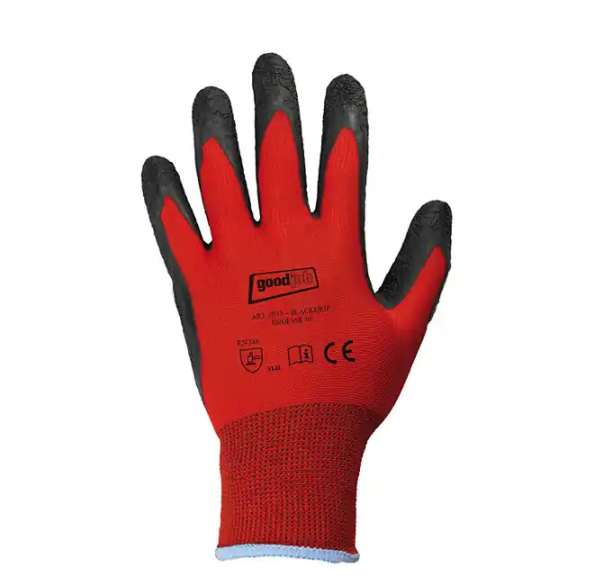 Meistverkauft Arbeitshandschuh "Blackgrip", rot-schwarz, Gr. 9