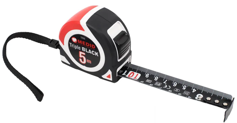 Kracherpreis Rollbandmaß "Triple Black" 25 mm