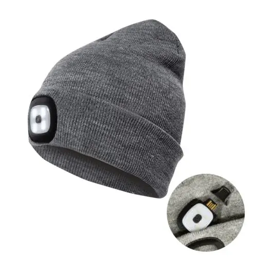 Sichere Zahlung LED-Mütze, grau