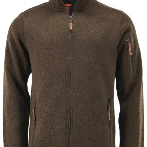 Herren Strickfleecejacke, Dunkelbraun, Gr. XXL Sonderangebot