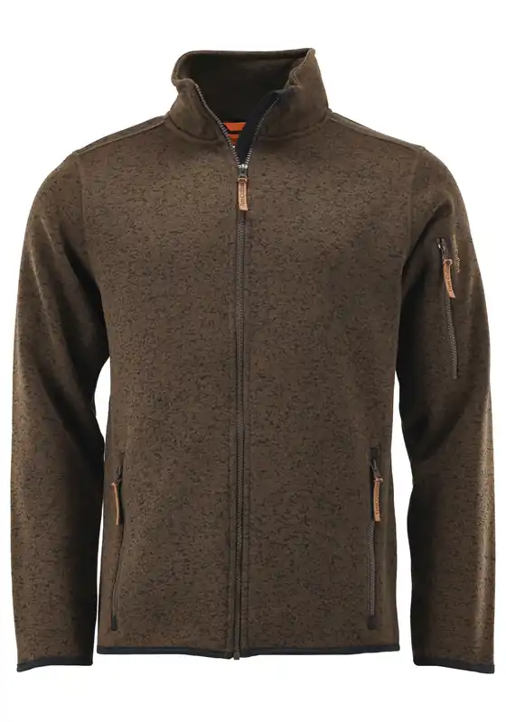 Herren Strickfleecejacke, Dunkelbraun, Gr. XXL Sonderangebot
