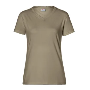 Damen T-Shirt, V-Ausschnitt, sandbraun, Gr. XL Direkt Vom Hersteller
