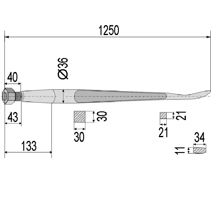 Frontlader-Löffelzinken p. f. Baas-Trima, 125 cm Kracherpreis