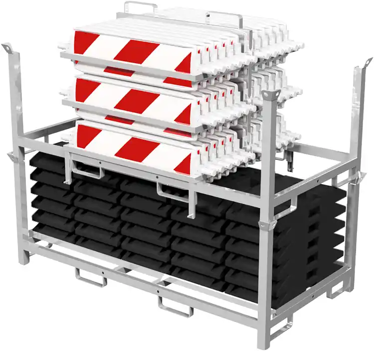 Ausverkauf Bakenset Typ 2 mit Transportpalette und Fußplatten