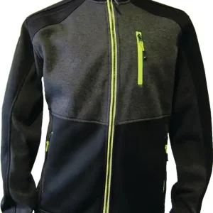 Neue Kollektion Strickfleecejacke Gr.L dunkelgrün/schwarz/lime TERRAX