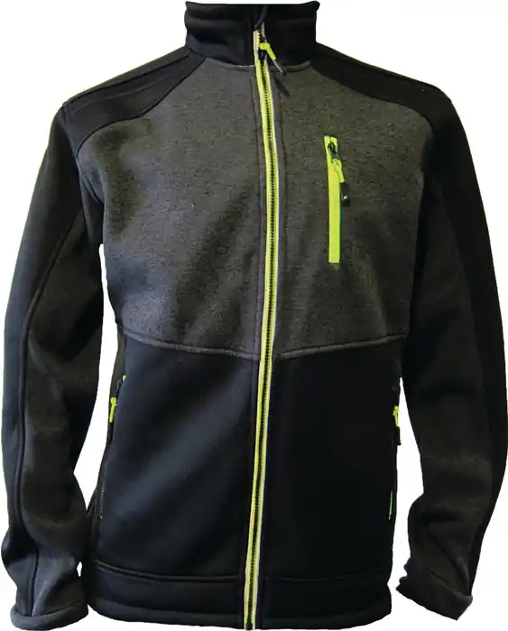 Neue Kollektion Strickfleecejacke Gr.L dunkelgrün/schwarz/lime TERRAX