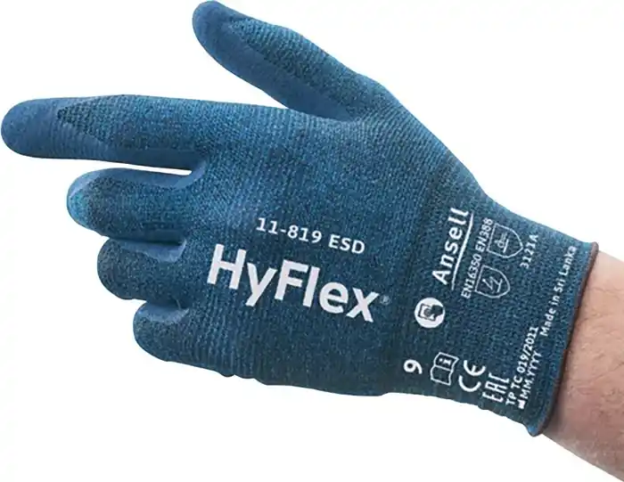 Top-Preis Handschuhe HyFlex 11-819 ESD Gr.7 blau EN 388,EN 16350 PSA II ANSELL VE: 12 Paare