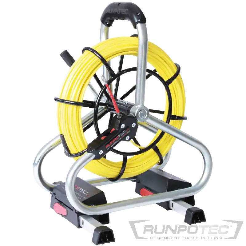 Rabatt Runpotec Profi-Set Glasfaserstab 30 m Ø 4,5 mm RUNPOTEC Gewinde RTG Ø 6 mm, inkl. Stahlhaspel Ø 330 mm und Doppelauslaufsystem