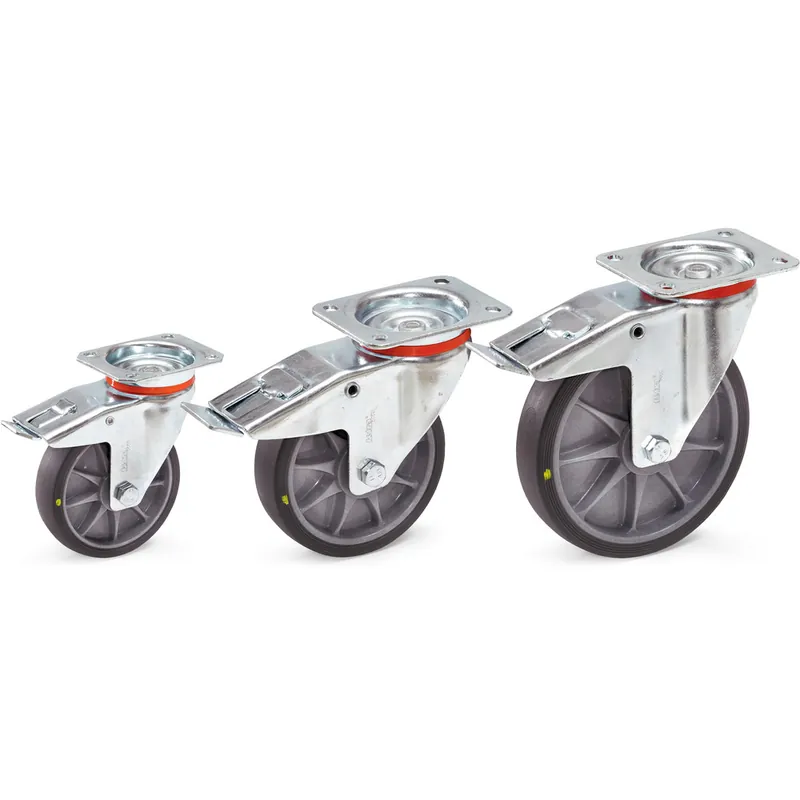 Begrenztes Angebot fetra Lenkrolle Tragkraft 200kg Radgröße 160x40mm Stahlblech verzinkt m.Feststeller m.TPE-ESD-Bereifung