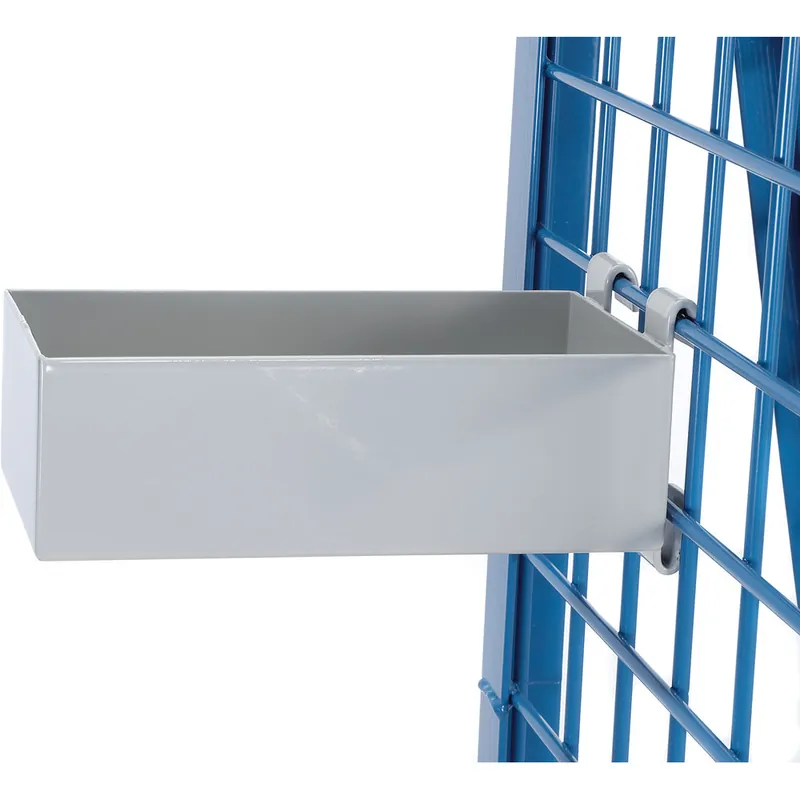 fetra Materialkasten L250xB150xH80mm Stahl lichtgrau, RAL 7035 Trgf.25 kg passend für Werkstückwagen Sonderangebot