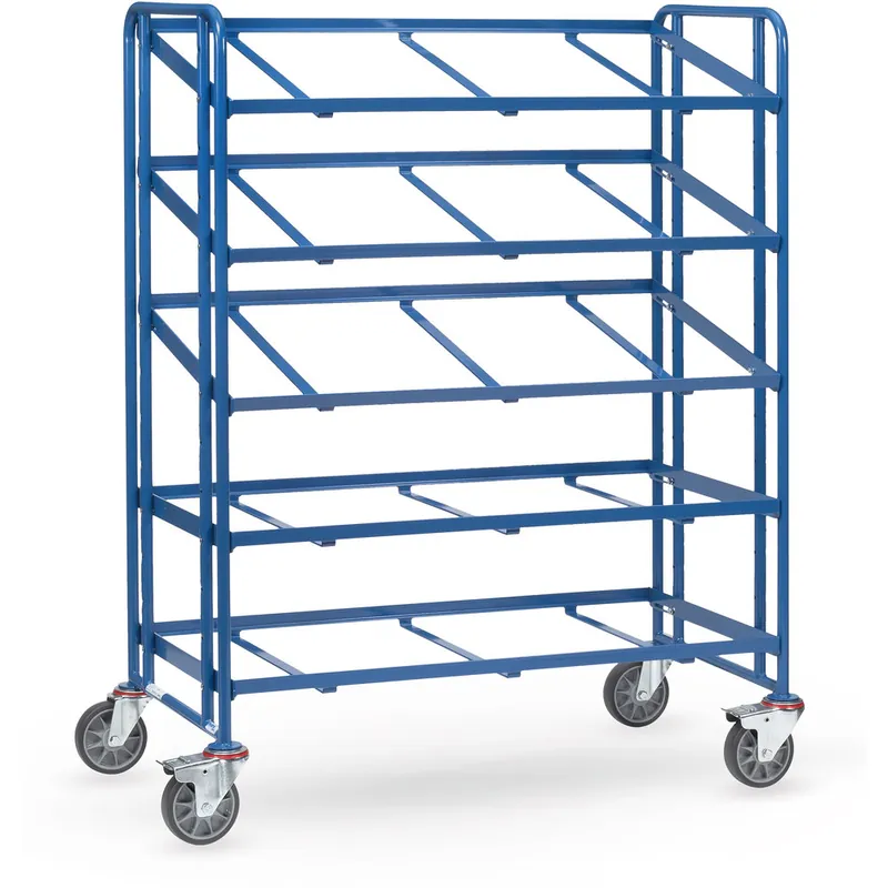 Top-Seller fetra Eurokastenwagen für 15 Kästen 400 x 600 mm mit offenem Rahmen brillantblau, RAL 5007