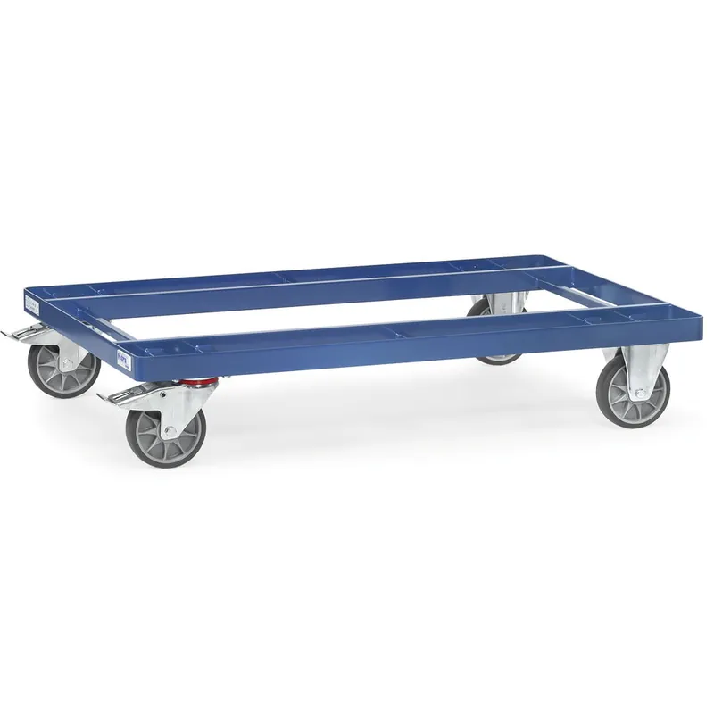 Kracherpreis fetra Palettenfahrgestell pulverbeschichtet blau/RAL 5007 mit TPE-Bereifung