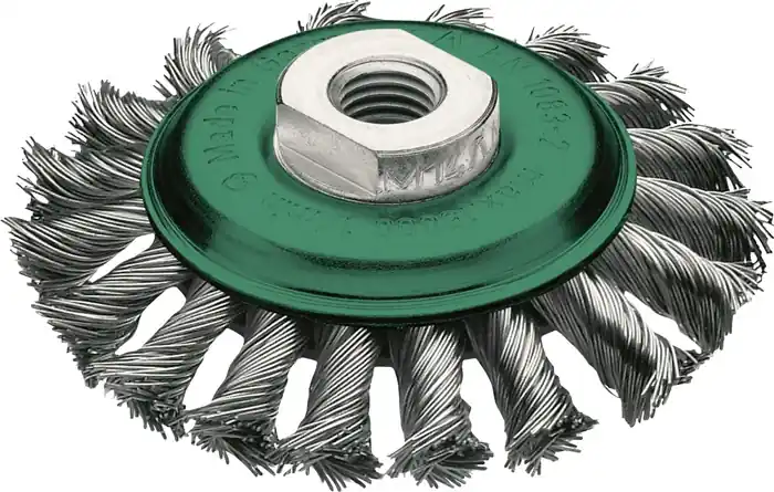 Zopfkegelbürste D.100mm Gew.Drahtstärke 0,5mm VA 12mm 15000min-¹ LESSMANN Letzte Chance