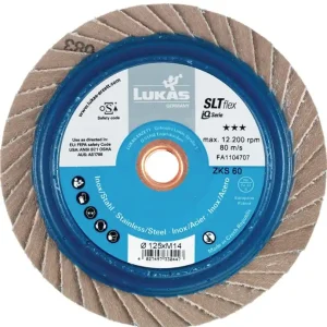 Expressversand Fächerscheibe SLT flex D.125mm K.40 fl.INOX,STA Spezial-Zirkonkorund 10 LUKAS VE: 10 Stück