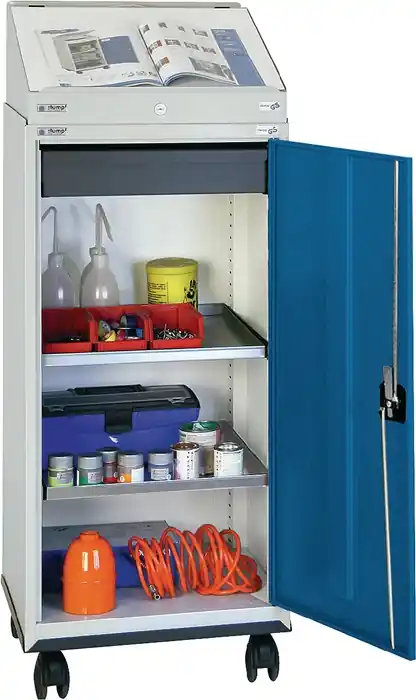 Werkzeugschrankset m.Pultaufsatz H1310xB500xT500mm lichtgrau/blau STUMPF Highlight