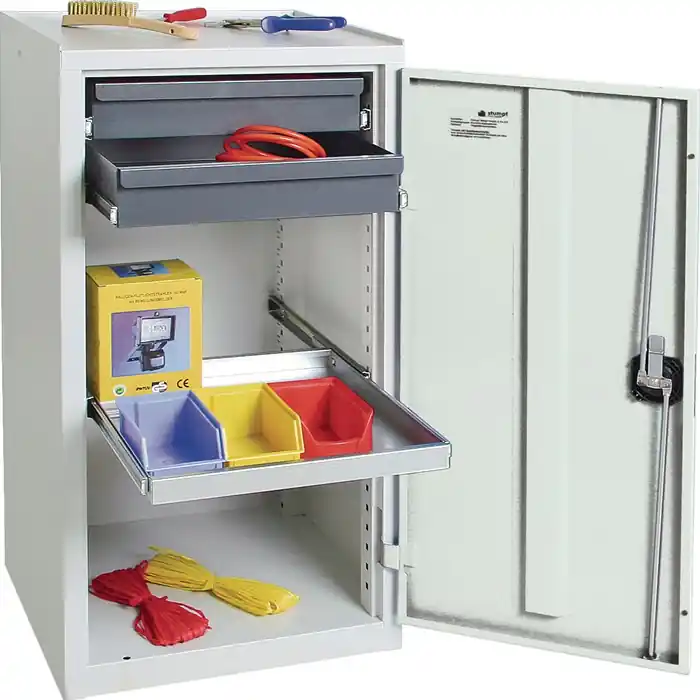 Wochenendangebot Werkzeug-/Beistellschrank H1000xB500xT500mm 2Schubl.,1Bd.lichtgrau/lichtgrau