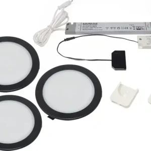 Einbauleuchtenset Moonlight emotion 12 V DC 3,6 W Rahmenfarbe schwarz L&S Sonderaktion