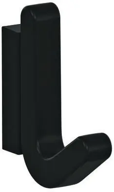 Einzelhaken Ser.477 matt,elastisch Ku.(TPU) 90 tiefschwarz H.68mm HEWI Neu