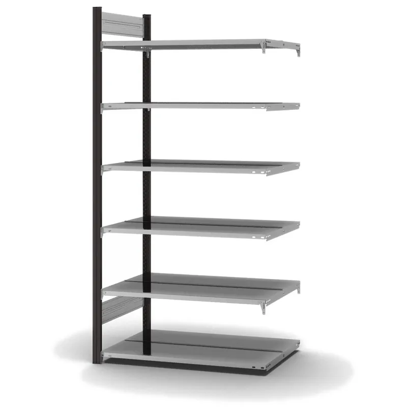 hofe Akten-Anbauregal für Zweiseitige Nutzung - Stecksystem ORION PLUS - 1000x600mm 2000mm Profil anthrazitgrau RAL7016 + Boden verzinkt Preis Gesenkt