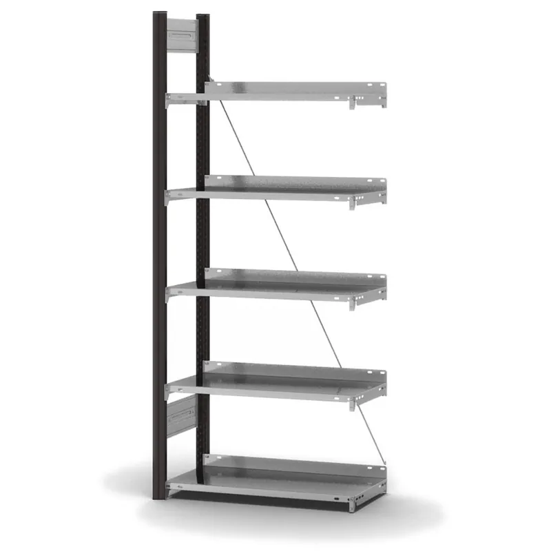 hofe Akten-Anbauregal für Einseitige Nutzung - Stecksystem ORION PLUS - 750x300mm 1750mm Profil anthrazitgrau RAL7016 + Boden verzinkt Finale Aktion