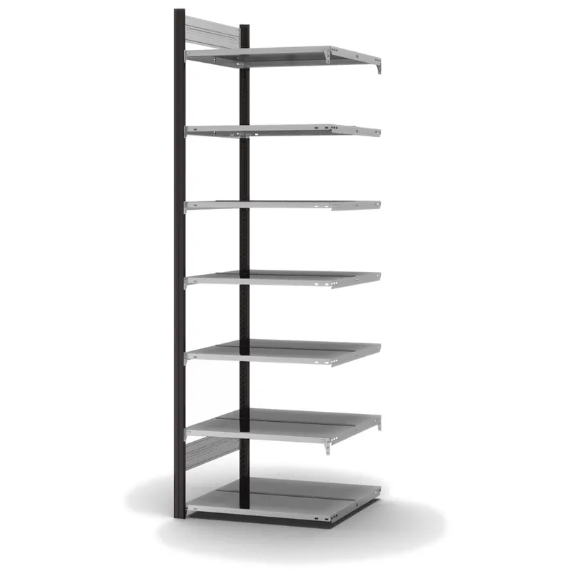 Sichere Zahlung hofe Akten-Anbauregal für Zweiseitige Nutzung - Stecksystem ORION PLUS - 750x600mm 2350mm Profil anthrazitgrau RAL7016 + Boden verzinkt
