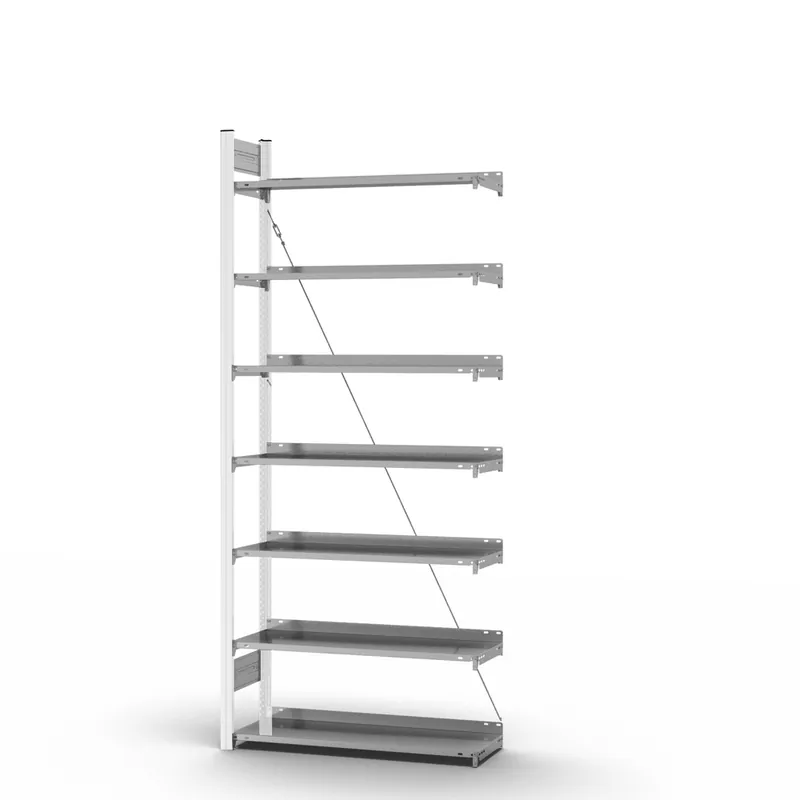 Top-Seller hofe Akten-Anbauregal für Einseitige Nutzung - Stecksystem ORION PLUS - 1000x300mm 2350mm Profil verkehrsweiß RAL9016 + Boden verzinkt