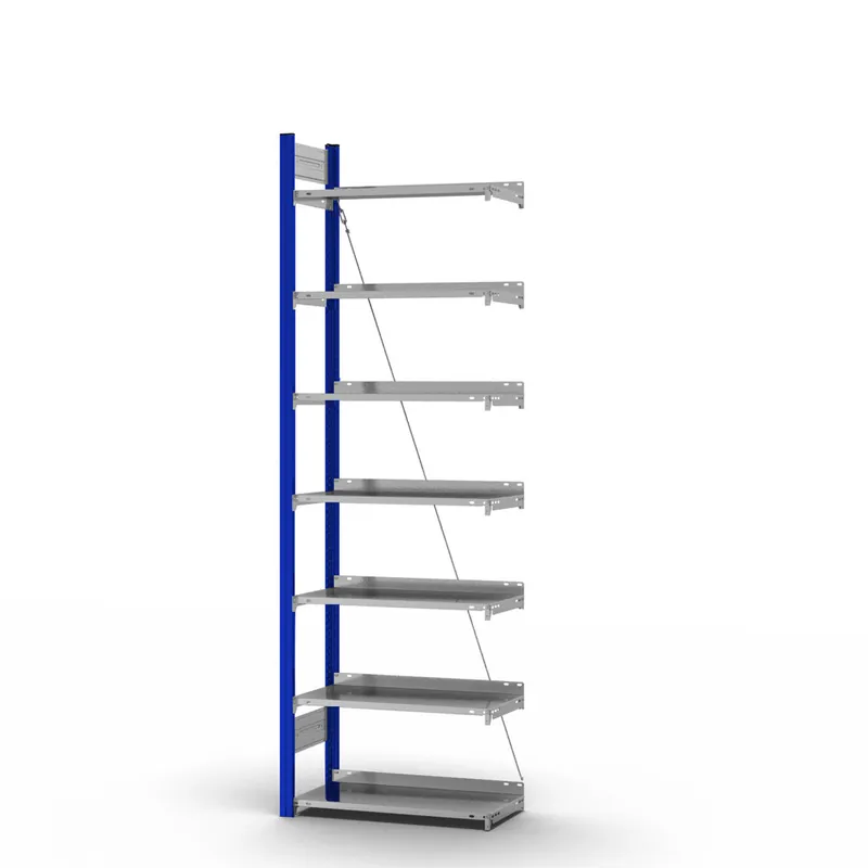 hofe Akten-Anbauregal für Einseitige Nutzung - Stecksystem ORION PLUS - 750x300mm 2350mm Profil enzianblau RAL5010 + Boden verzinkt Top-Seller