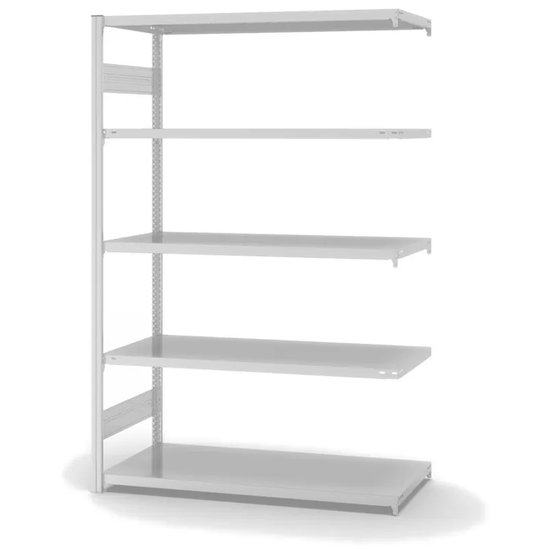 Jetzt Bestellen hofe Anbau-Fachbodenregal für Beidseitige Nutzung - Stecksystem ORION PLUS - Fachlast 240 kg - H2000 B1300 T600 mm - RAL7035 Lichtgrau