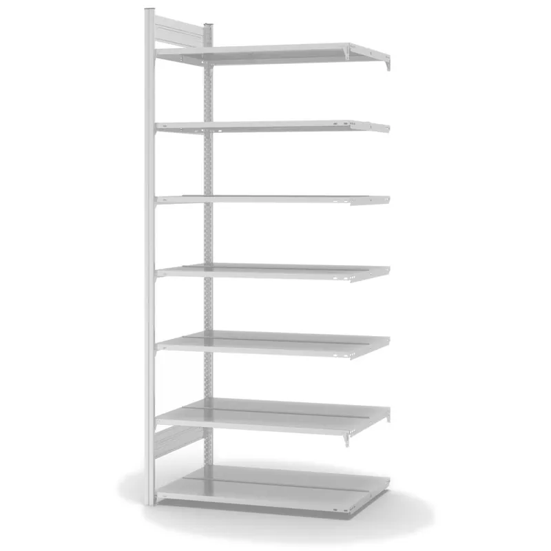 hofe Akten-Anbauregal für Zweiseitige Nutzung - Stecksystem ORION PLUS - 1000x600mm 2350mm Profil+Boden lichtgrau RAL7035 Heißes Angebot