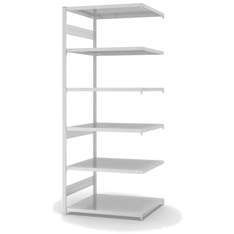 Angebot hofe Anbau-Fachbodenregal für Beidseitige Nutzung - Stecksystem ORION PLUS - Fachlast 330 kg - H2500 B1000 T800 mm - RAL7035 Lichtgrau