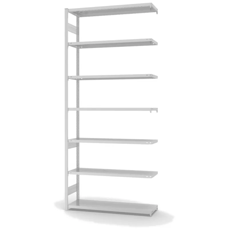 Knallerangebot hofe Anbau-Fachbodenregal für Beidseitige Nutzung - Stecksystem ORION PLUS - Fachlast 180 kg - H3000 B1300 T400 mm - RAL7035 Lichtgrau