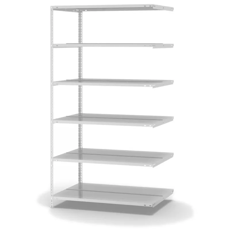 hofe Akten-Anbauregal für Zweiseitige Nutzung - Schraubsystem WR - 1000 x 600 mm1850 mm Winkelpfosten und Böden RAL7035 lichtgrau Direktkauf