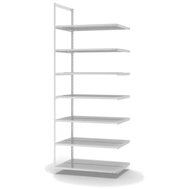 hofe Akten-Anbauregal für Zweiseitige Nutzung - Schraubsystem WR - 1000 x 600 mm2550 mm Winkelpfosten und Böden RAL7035 lichtgrau Aktuell