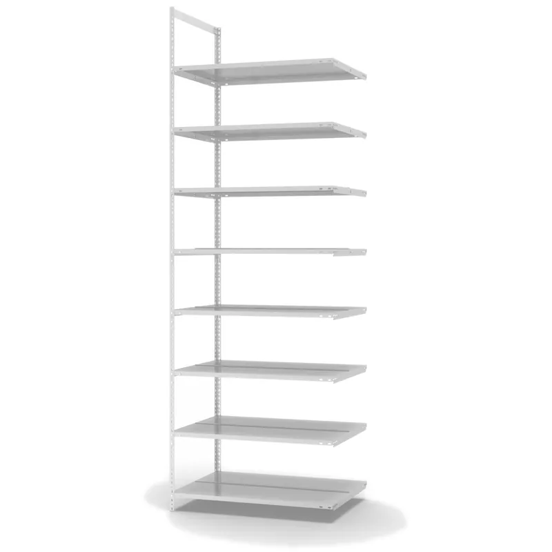 hofe Akten-Anbauregal für Zweiseitige Nutzung - Schraubsystem WR - 1000 x 600 mm2900 mm Winkelpfosten und Böden RAL7035 lichtgrau Angebot