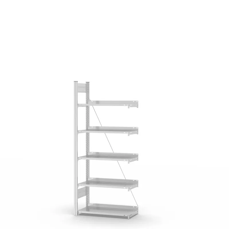 hofe Akten-Anbauregal für Einseitige Nutzung - Stecksystem ORION PLUS - 750x300mm 1750mm Profil+Boden lichtgrau RAL7035 Letzte Chance