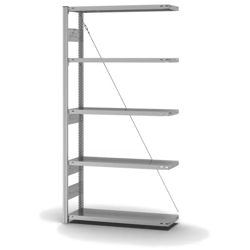 hofe Anbau-Fachbodenregal für Einseitige Nutzung - Stecksystem ORION PLUS - Fachlast 300 kg - H2000 B1000 T300 mm - Verzinkt Rabatt