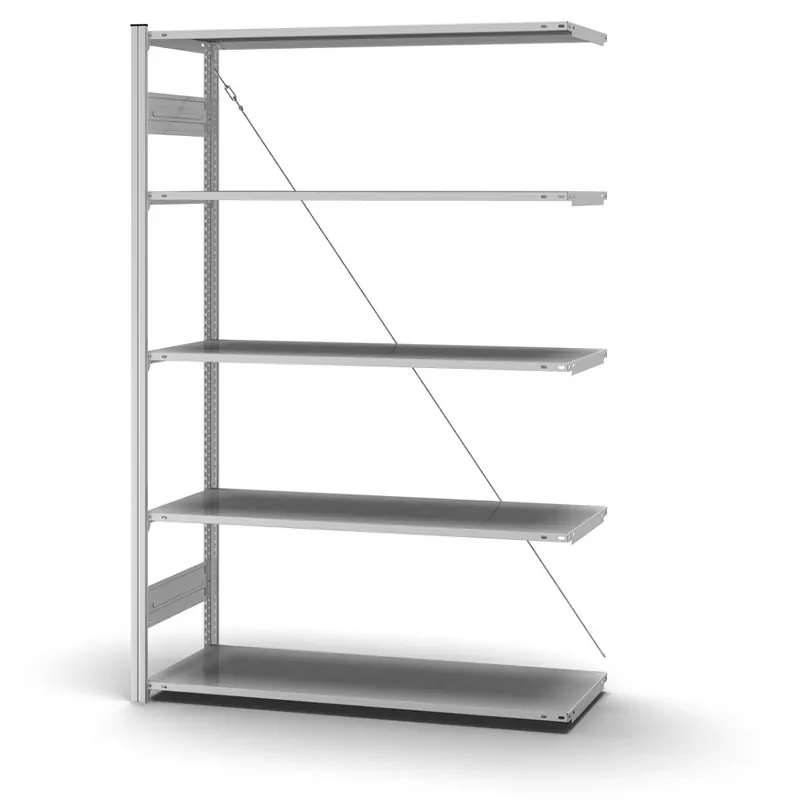 Jetzt Kaufen hofe Profi-Anbaulagerregal für Einseitige Nutzung - Stecksystem ORION PLUS - H2000 B1300 T500 mm - Verzinkt