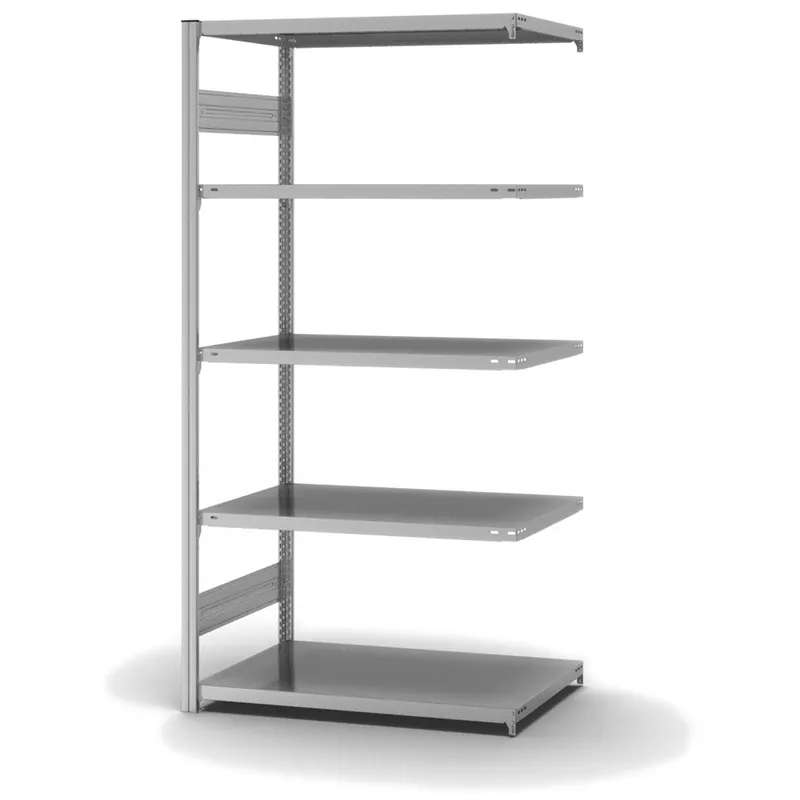 hofe Anbau-Fachbodenregal für Beidseitige Nutzung - Stecksystem ORION PLUS - Fachlast 140 kg - H2000 B1000 T600 mm - Verzinkt Sofort Bestellen