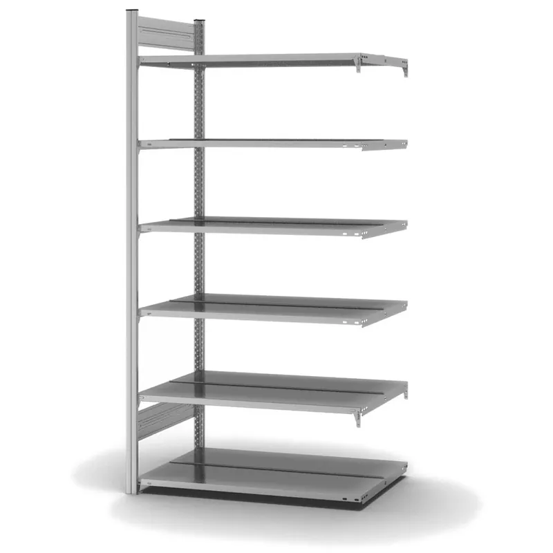 Geprüft hofe Akten-Anbauregal für Zweiseitige Nutzung - Stecksystem ORION PLUS - 1000x600mm 2000mm Profil+Boden verzinkt