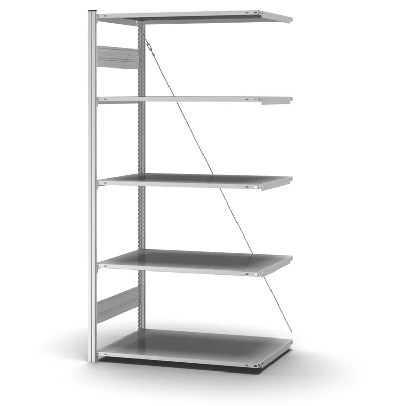 hofe Profi-Anbaulagerregal für Einseitige Nutzung - Stecksystem ORION PLUS - H2000 B1000 T600 mm - Verzinkt Neue Kollektion