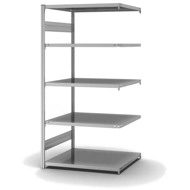 Geprüft hofe Anbau-Fachbodenregal für Beidseitige Nutzung - Stecksystem ORION PLUS - Fachlast 230 kg - H2000 B1000 T800 mm - Verzinkt
