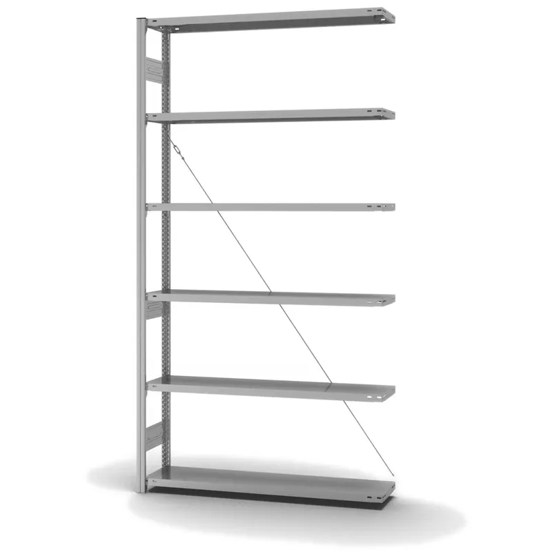 hofe Anbau-Fachbodenregal für Einseitige Nutzung - Stecksystem ORION PLUS - Fachlast 200 kg - H2500 B1300 T300 mm - Verzinkt Beliebt