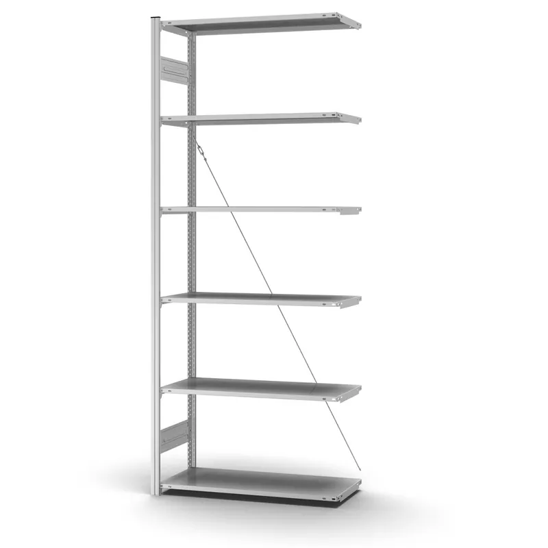 hofe Profi-Anbaulagerregal für Einseitige Nutzung - Stecksystem ORION PLUS - H2500 B1000 T400 mm - Verzinkt Bestpreis