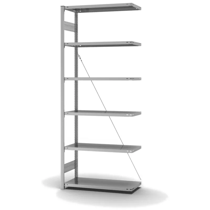 Begrenztes Angebot hofe Anbau-Fachbodenregal für Einseitige Nutzung - Stecksystem ORION PLUS - Fachlast 225 kg - H2500 B1000 T400 mm - Verzinkt
