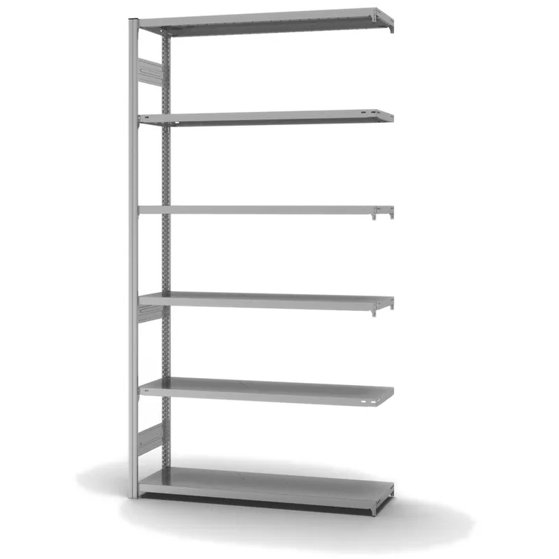 hofe Anbau-Fachbodenregal für Beidseitige Nutzung - Stecksystem ORION PLUS - Fachlast 315 kg - H2500 B1300 T400 mm - Verzinkt Super-Preis