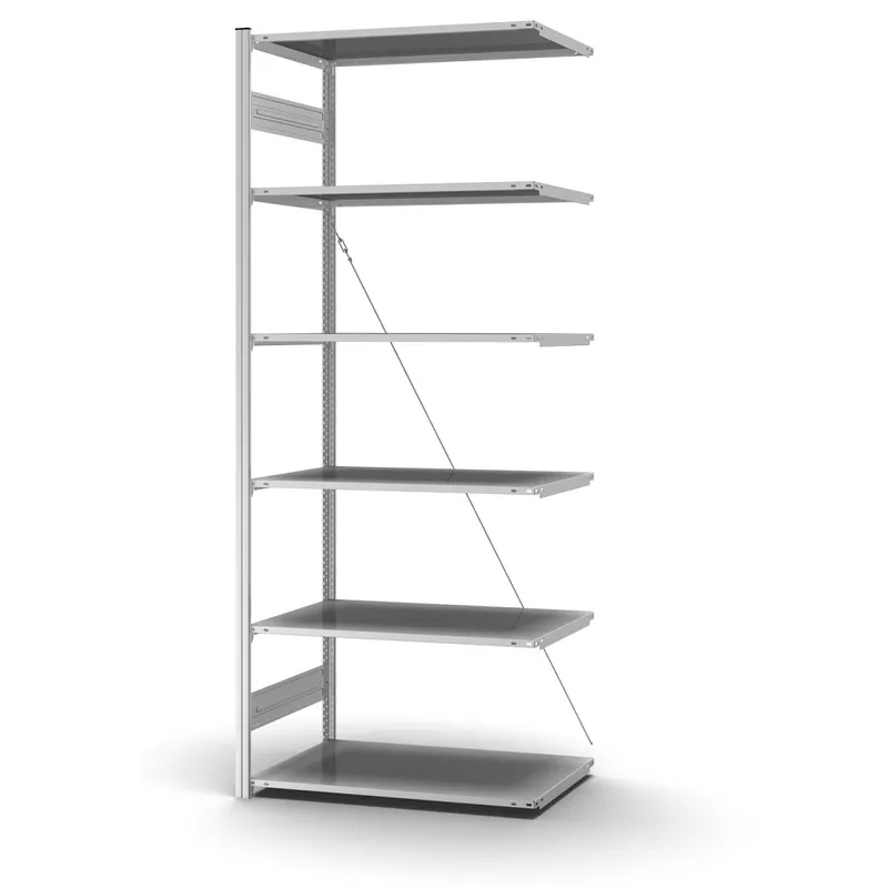 hofe Profi-Anbaulagerregal für Einseitige Nutzung - Stecksystem ORION PLUS - H2500 B1000 T600 mm - Verzinkt Sonderaktion