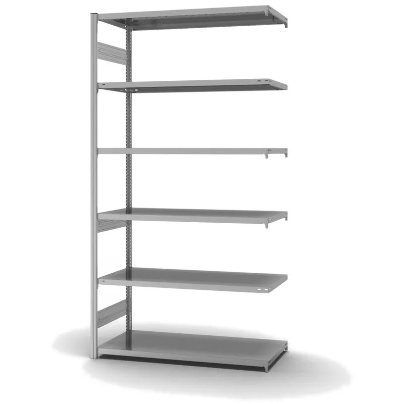 Highlight hofe Anbau-Fachbodenregal für Beidseitige Nutzung - Stecksystem ORION PLUS - Fachlast 330 kg - H2500 B1300 T600 mm - Verzinkt