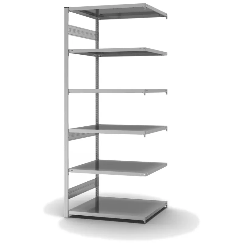 hofe Anbau-Fachbodenregal für Beidseitige Nutzung - Stecksystem ORION PLUS - Fachlast 330 kg - H2500 B1000 T800 mm - Verzinkt Aktuell