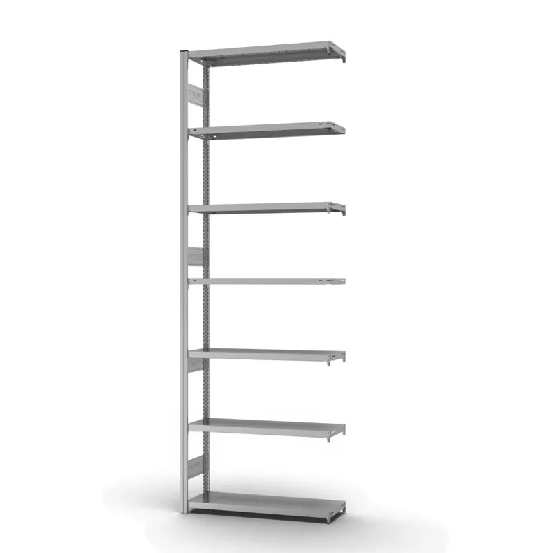 Sofort Bestellen hofe Anbau-Fachbodenregal für Beidseitige Nutzung - Stecksystem ORION PLUS - Fachlast 300 kg - H3000 B1000 T300 mm - Verzinkt