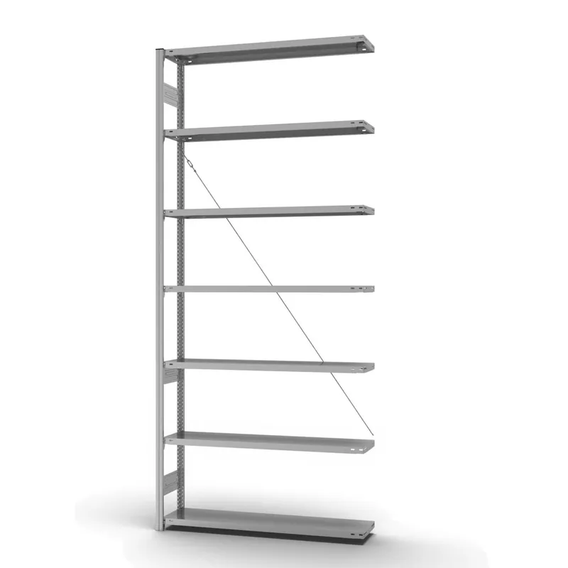 hofe Anbau-Fachbodenregal für Einseitige Nutzung - Stecksystem ORION PLUS - Fachlast 175 kg - H3000 B1300 T300 mm - Verzinkt Sofort Bestellen
